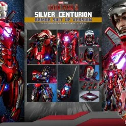 Maybang's Collectibles Hot Toys Marvel Comics Iron Man 3 Iron Man Silver Centurion (Armor Suit Up Version) Diecast 1/6 Scale 12