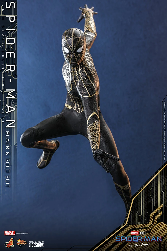 Maybang's Collectibles Hot Toys Marvel Spider-Man: No Way Home Spider-Man (Black & Gold Suit) 1/6 Scale 12" Collectible Figure 1 Maybang's Collectibles Hot Toys Marvel Spider-Man: No Way Home Spider-Man (Black & Gold Suit) 1/6 Scale 12" Collectible Figure