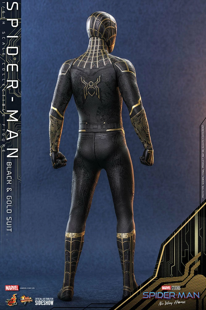 Maybang's Collectibles Hot Toys Marvel Spider-Man: No Way Home Spider-Man (Black & Gold Suit) 1/6 Scale 12" Collectible Figure 6 Maybang's Collectibles Hot Toys Marvel Spider-Man: No Way Home Spider-Man (Black & Gold Suit) 1/6 Scale 12" Collectible Figure