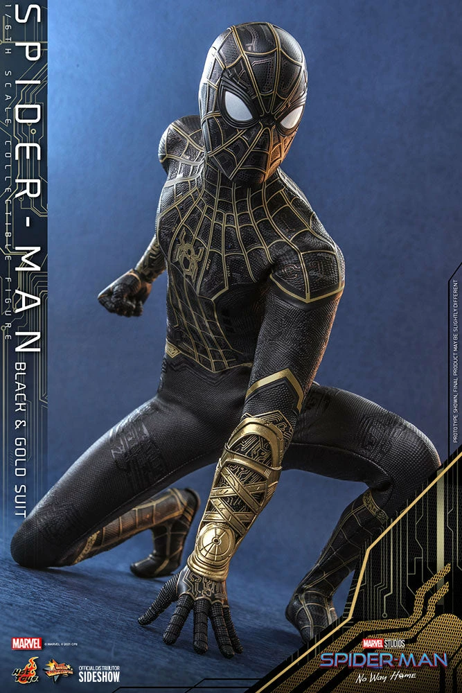 Maybang's Collectibles Hot Toys Marvel Spider-Man: No Way Home Spider-Man (Black & Gold Suit) 1/6 Scale 12" Collectible Figure 7 Maybang's Collectibles Hot Toys Marvel Spider-Man: No Way Home Spider-Man (Black & Gold Suit) 1/6 Scale 12" Collectible Figure
