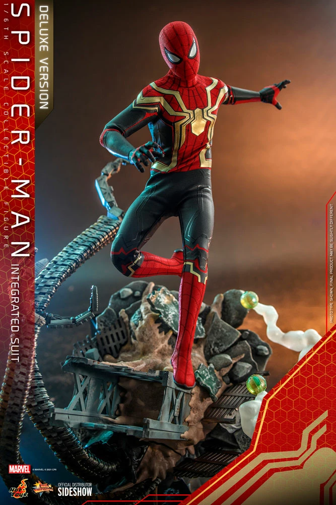 Maybang's Collectibles Hot Toys Marvel Spider-Man No Way Home Spider-Man (Integrated Suit) Deluxe Version 1/6 Scale 12" Collectible Figure 6 Maybang's Collectibles Hot Toys Marvel Spider-Man No Way Home Spider-Man (Integrated Suit) Deluxe Version 1/6 Scale 12" Collectible Figure