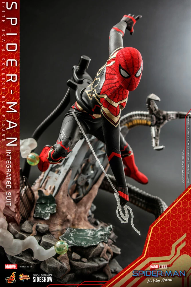 Maybang's Collectibles Hot Toys Marvel Spider-Man No Way Home Spider-Man (Integrated Suit) 1/6 Scale 12" Collectible Figure 5 Maybang's Collectibles Hot Toys Marvel Spider-Man No Way Home Spider-Man (Integrated Suit) 1/6 Scale 12" Collectible Figure