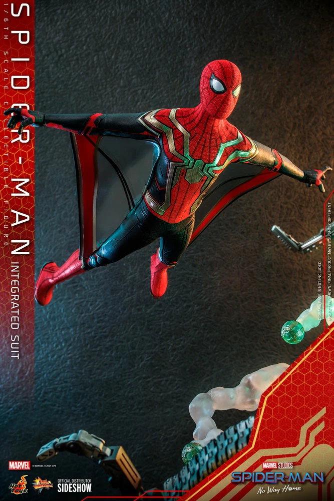 Maybang's Collectibles Hot Toys Marvel Spider-Man No Way Home Spider-Man (Integrated Suit) 1/6 Scale 12" Collectible Figure 10 Maybang's Collectibles Hot Toys Marvel Spider-Man No Way Home Spider-Man (Integrated Suit) 1/6 Scale 12" Collectible Figure