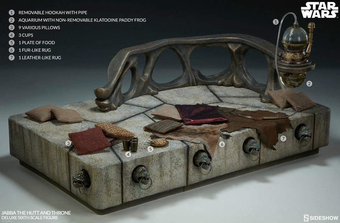 Vendor-unknown Sideshow Collectibles Sideshow Star Wars Jabba The Hutt And Throne Deluxe 1/6 Scale Figure 17 Vendor-unknown Sideshow Collectibles Sideshow Star Wars Jabba The Hutt And Throne Deluxe 1/6 Scale Figure