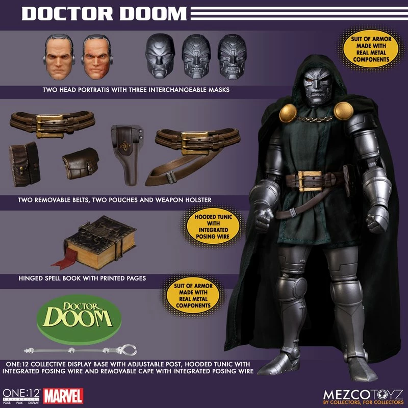 Maybang's Collectibles Mezco Toyz One:12 Collective Marvel Comics Fantastic Four Doctor Doom 1/12 Scale Collectible Figure 18 Maybang's Collectibles Mezco Toyz One:12 Collective Marvel Comics Fantastic Four Doctor Doom 1/12 Scale Collectible Figure